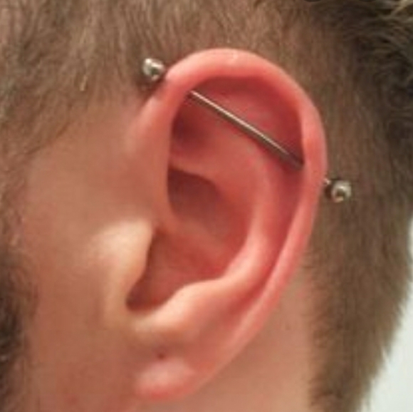 😎 14g Industrial Barbell Earring - Picture 4 of 5